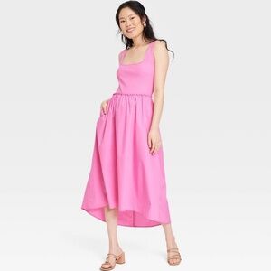 Asymmetrical Midi Ballet Dress - Pink -  XS - A New Day